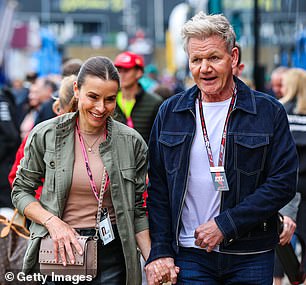 Meanwhile, Holly's parents Gordon and Tana Ramsay made their way onto the circuit - the home of British Grand Prix since 1948