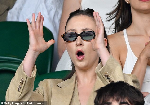 The actress threw up her hands during once tense moment of play