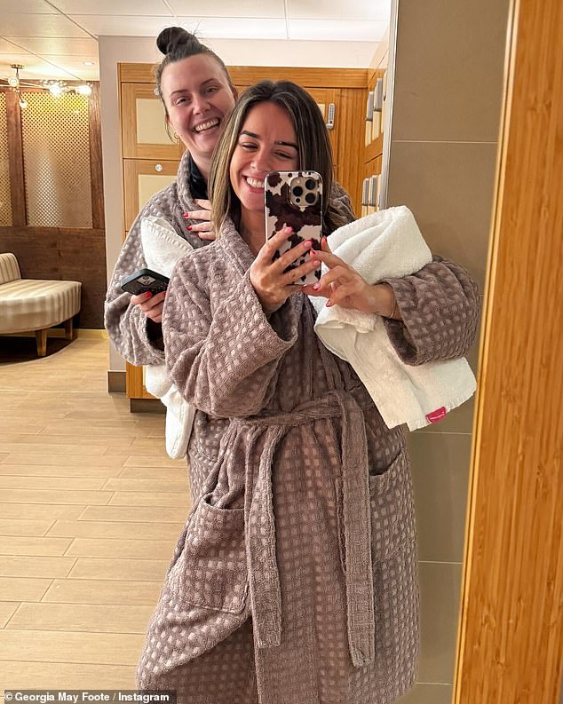 Georgia's wedding ring was noticeably absent in a recent Instagram post, where she enjoyed a spa break with her best friend