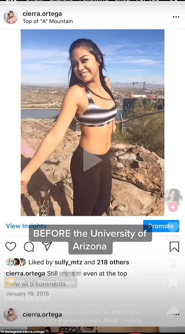 One post from January 2015 showed a snap of her at the top of a mountain, using a version of the slur to describe how she smiles.