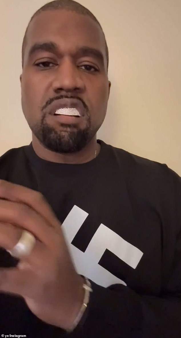 It comes days after it emerged West's visa to Bianca's native Australia has been canceled over his antisemitic song praising Adolf Hitler (pictured wearing a swastika shirt on February 22)