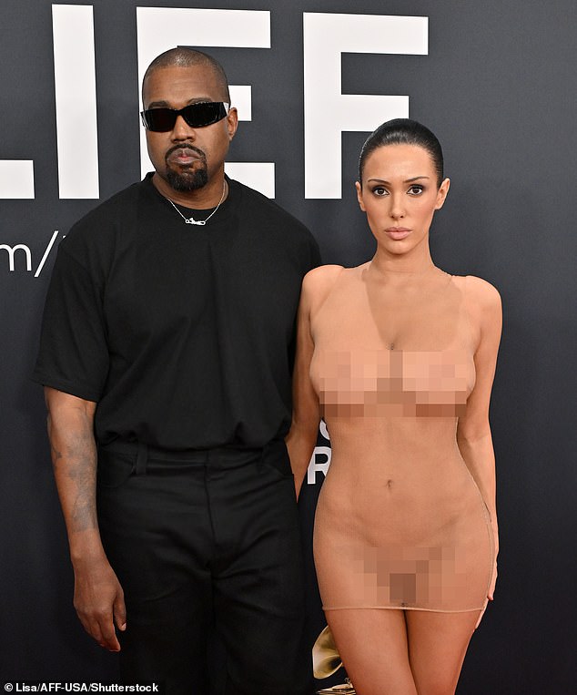One outfit that she reportedly was paid $120k to wear was the naked dress ensemble at the 2025 Grammy Awards back in February (pictured)