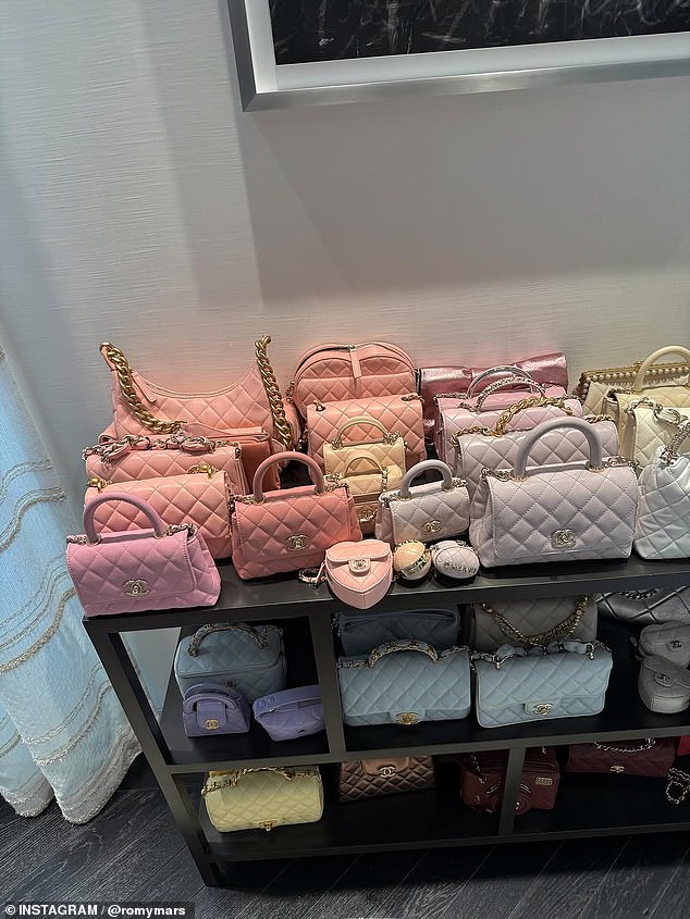 She recently gave her Instagram followers a glimpse at an extensive Chanel purse collection while attending a Chanel event with her famous mom