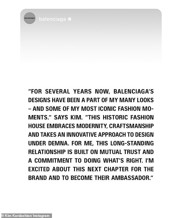 She released this statement at the time