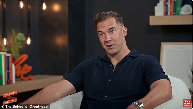 On Monday, Kevin (born Paul Jr.) admitted on Lewis Howes' (pictured) podcast The School of Greatness that he lost 'most of it, like, down to the one 10% left' back in 2016