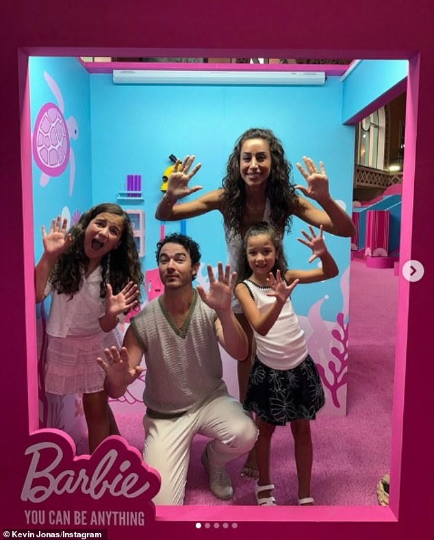 Unlike his younger brothers Nick and Joe, Kevin has the added responsibility of raising two daughters - Alena, 11; and Valentina, 8 - from his 15-year marriage to Danielle Deleasa (pictured in 2024)