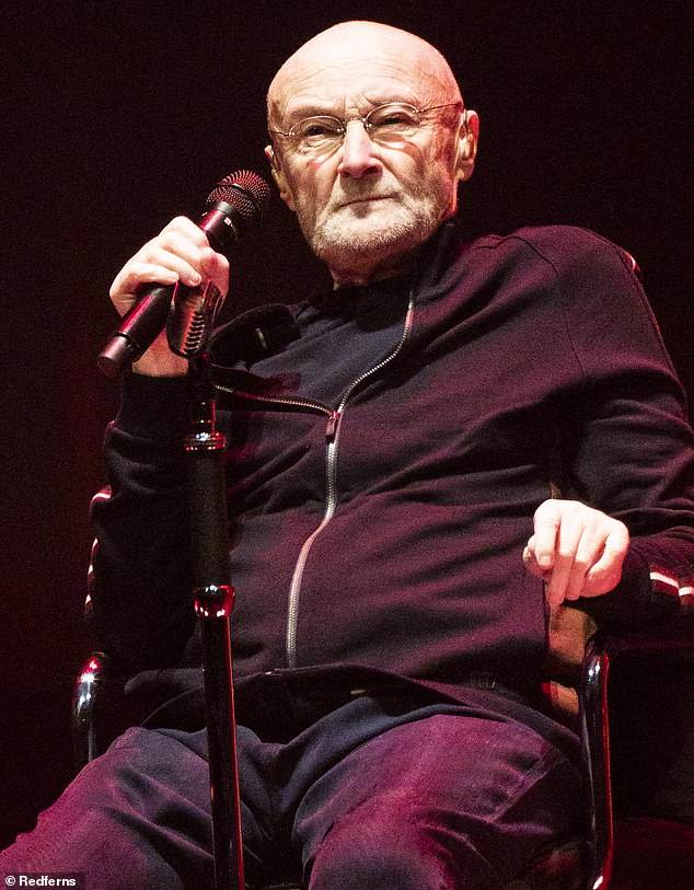 Phil Collins in 2022. In 2009, the former Genesis band member revealed he can't even hold his sticks after years of sitting in front of a drum kit