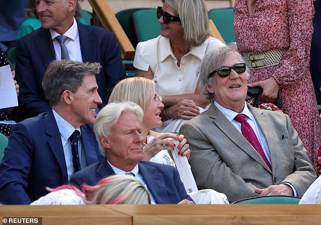 Stephen giggled with Rob Brydon in the royal box