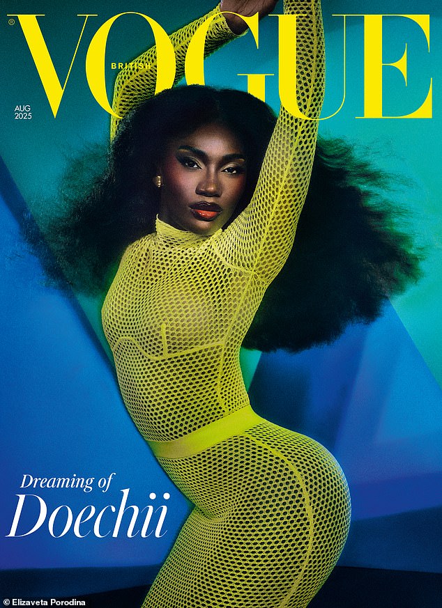 The hitmaker also posed for an eye-catching shoot with the publication, as she graced the cover of British Vogue's August issue
