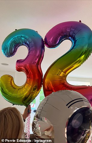 She also had two huge number balloons that revealed her new age