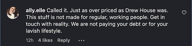 Potential customers flooded the SKYLRK Instagram page with comments slamming Bieber for not considering what 'regular, working people' can afford