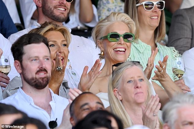 Hannah Waddingham was also seen enjoying the game from the crowds