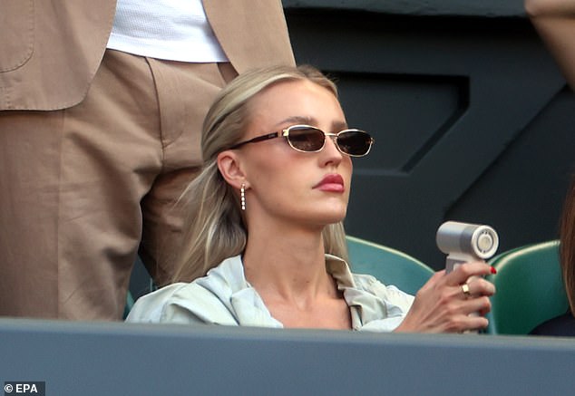 Morgan kept cool during the game with an electronic fan