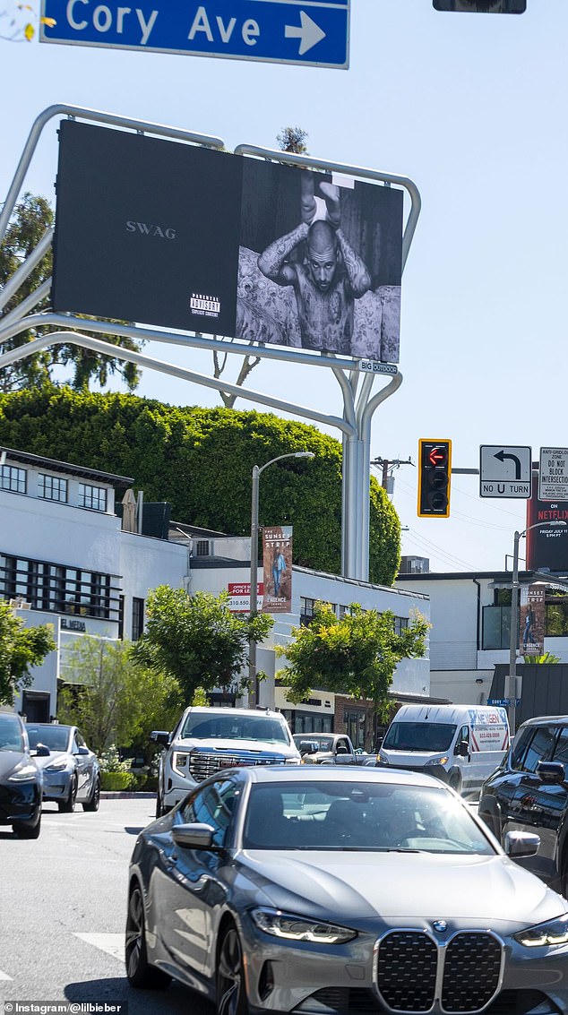 The star teased fans with his return to music with billboards with 'Swag' on them in major cities around the world as he is set to release new music on Friday