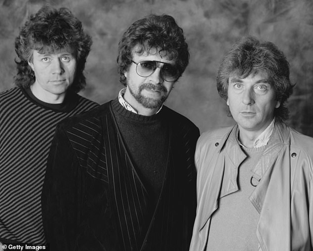 Jeff has been the longest serving member of the rock group, which has gone through many different incarnations over the years (pictured with Bev and Richard in 1985)