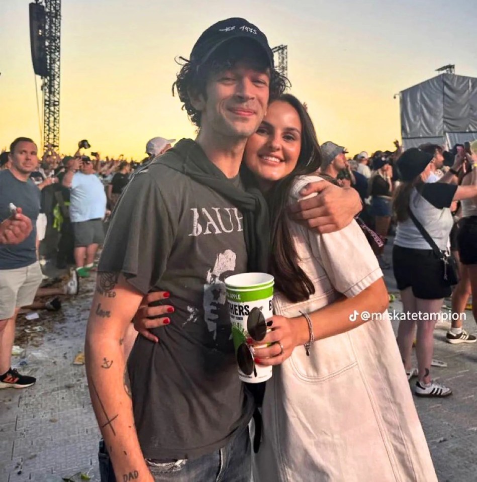 Matty Healy and Kate Tampion at an Oasis concert.