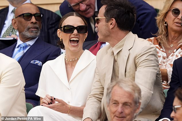Andrew also had Keira breaking into a fit of giggles as they sat next to each other