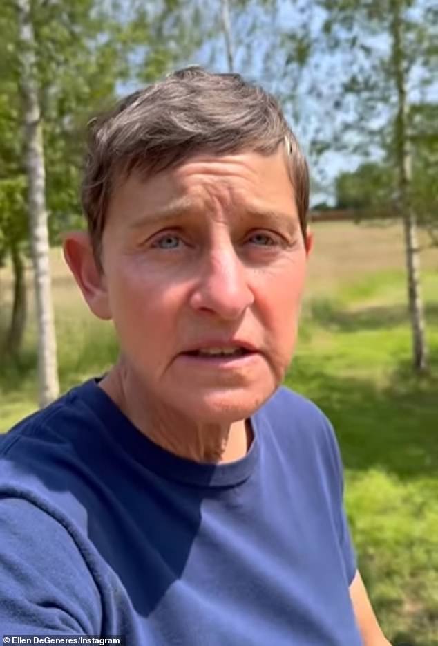 DeGeneres is reportedly 'never coming back' to the States after moving to a farmhouse in Cotswolds, England where she and her wife Portia DeGeneres are raising chickens and goats (pictured June 13)