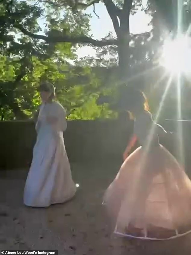 More playful on-set footage saw the cast dancing in their period costumes