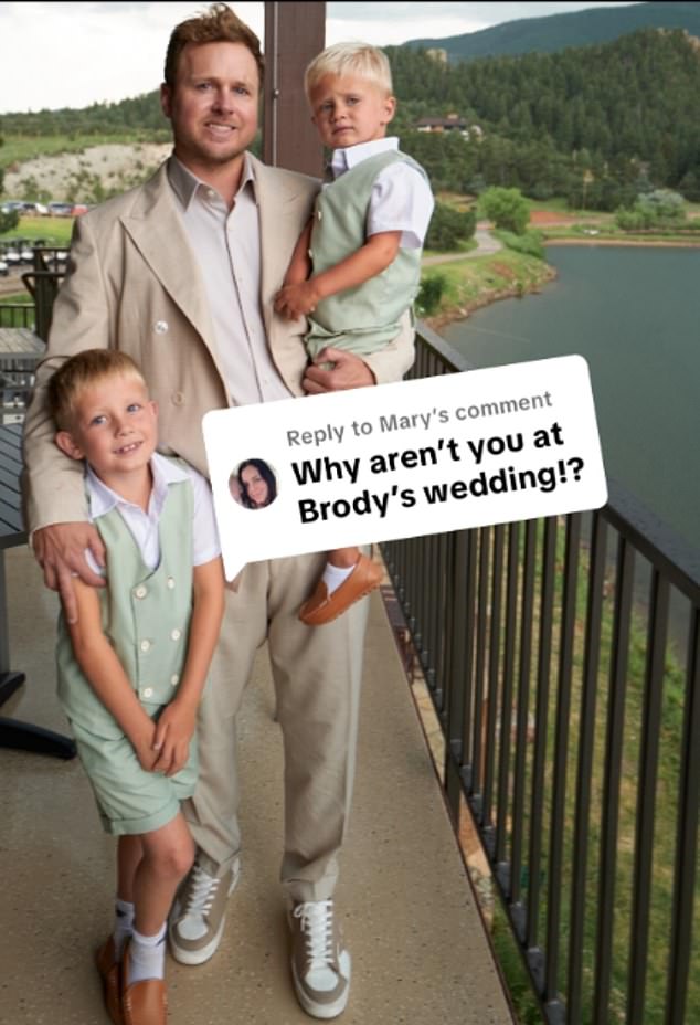 He shared a photo of him in a light brown tie-less suit with matching sneakers, posing with his boys, revealing that he had another wedding to attend