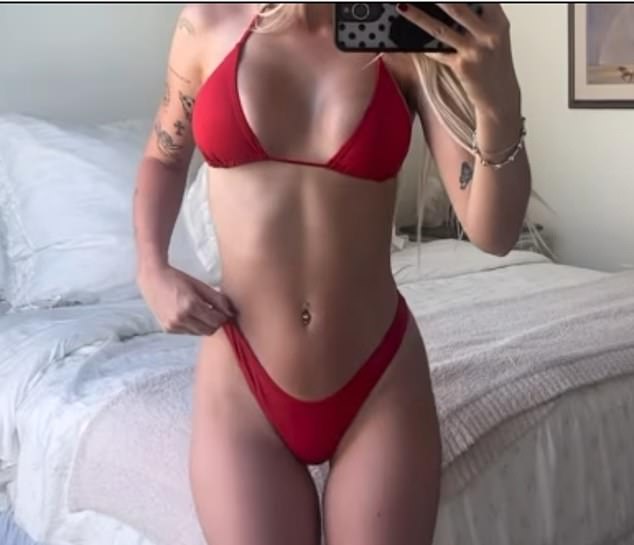 The daughter of Denise Richards and Charlie Sheen was modeling the bathing suit inside her Los Angeles home