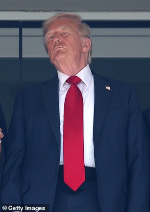 Trump pictured Sunday in New Jersey
