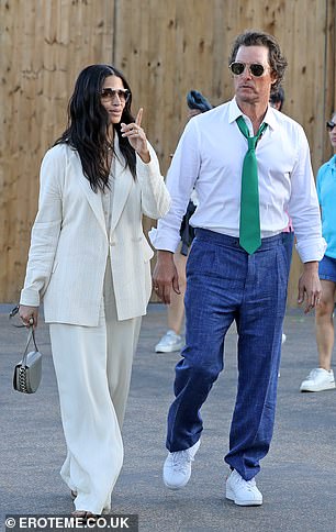 Matthew stepped out for the occasion with his wife Camila Alves, who cut a sophisticated figure in a cream suit