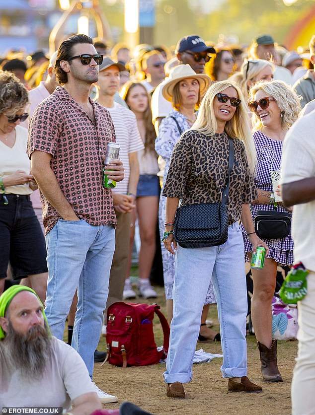 Louise Redknapp was also spotted looking cosy with her boyfriend Drew Michael in the crowds