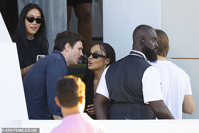She looked as stylish as ever as she stood in the VIP area to watch the show