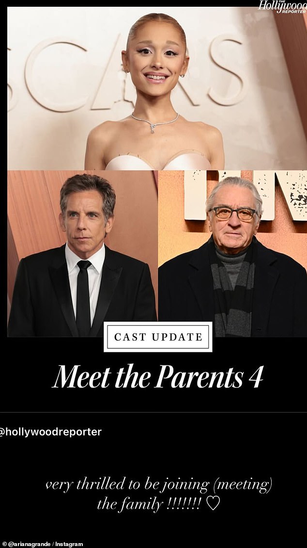 'Very thrilled to be joining (meeting) the family,' she wrote