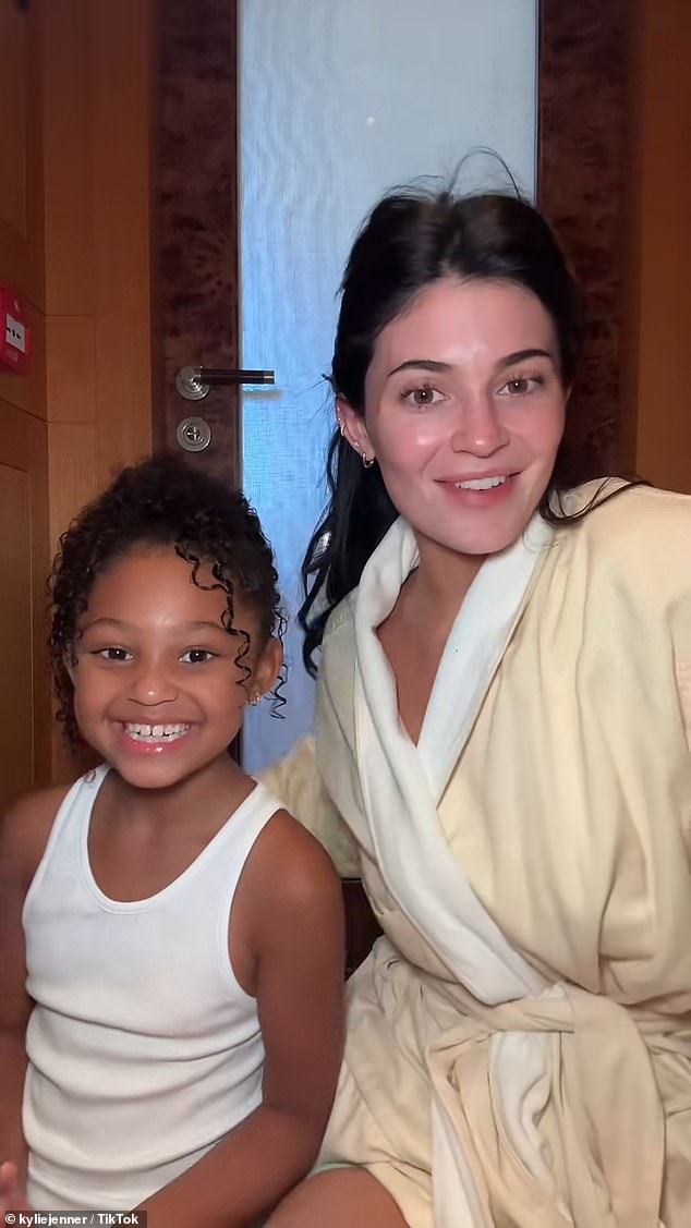 The lipkit mogul shared an adorable video with Stormi on Tuesday as they filmed a 'get ready with me' while vacationing in Greece