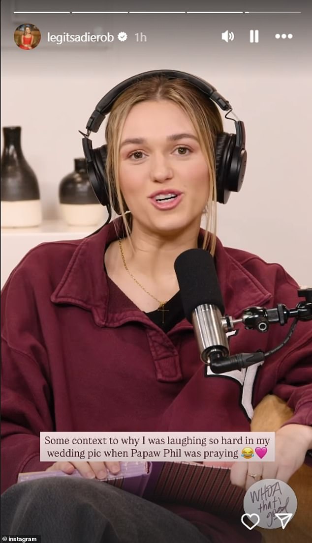 Sadie recently revealed the last words her grandfather had told her on Instagram and said: 'One of the last things he said to me was