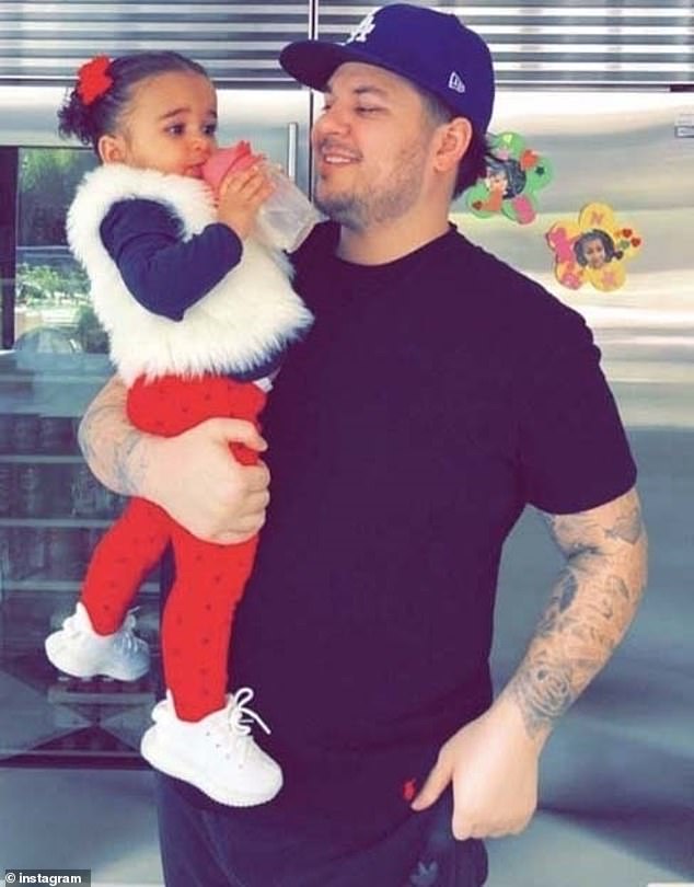 The 38-year-old shares his little girl with his ex-fiancée Blac Chyna , with whom he starred on the short-lived reality show Rob and Chyna; Rob and Dream pictured in 2018
