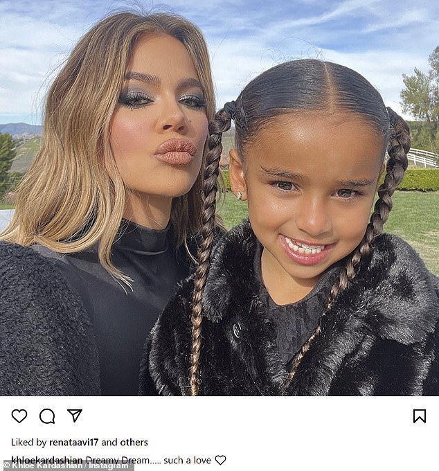 On an episode of The Kardashians in 2023, Khloe described herself as Dream's 'third parent' and confessed that she was not in touch with Chyna; Khloe and Dream are pictured that year