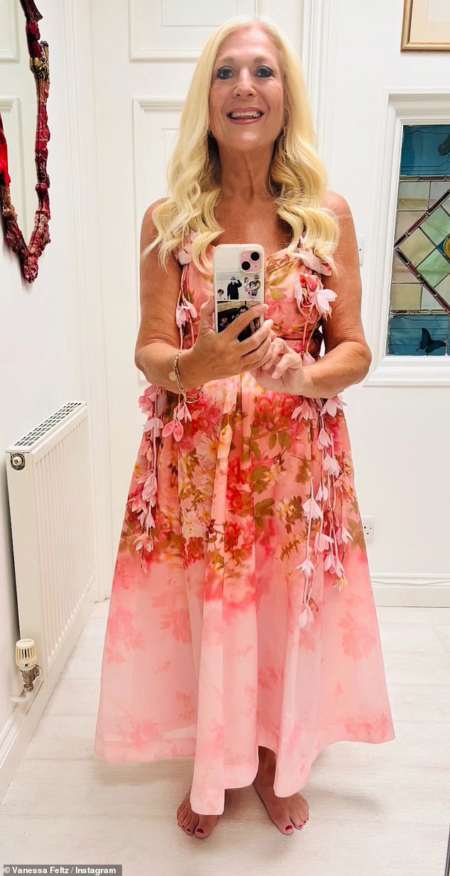 Brushing off the event, presenter Vanessa dressed in a bright pink floral gown as she headed for a night out at Gymkhana in London