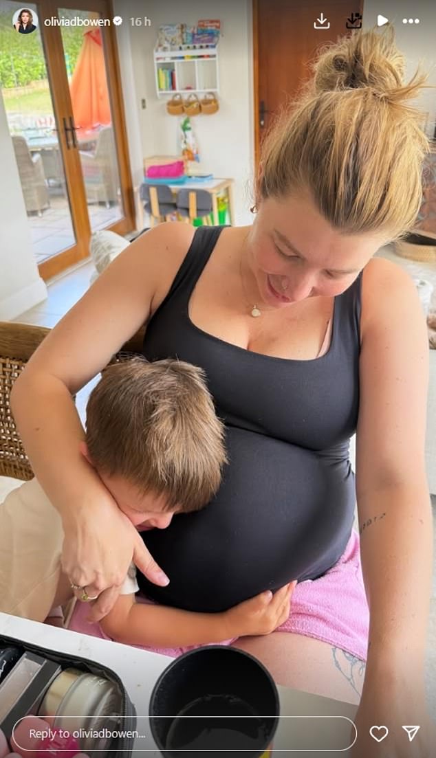 Olivia also posted an adorable picture with her son Abel, two, who she shares with husband Alex Bowen