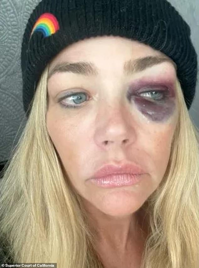 The Real Housewives of Beverly Hills alum now seeking court-ordered protection following a string of disturbing allegations; (photo from Richards' Request for Domestic Violence Retraining Order)