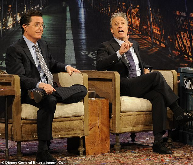 Jon continued that he would 'like to think we bring enough value' to Comedy Central, 'but that may not be their consideration'; Stewart and Colbert seen in 2012