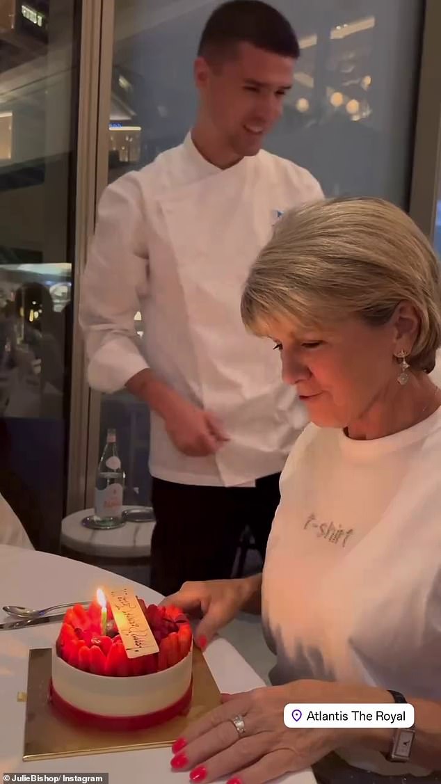 One photo captured the fashionable former MP having fun at an upscale restaurant