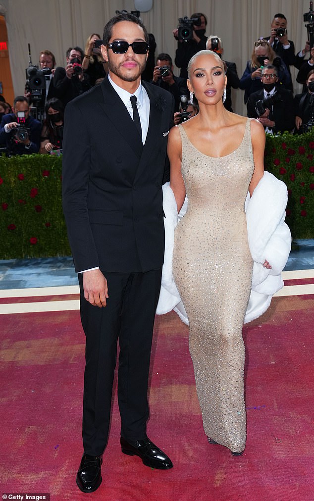 He famously struck up a romance with Kim Kardashian after the two crossed paths when she was a guest star on Saturday Night Live in October 2021; seen in 2022 in NYC