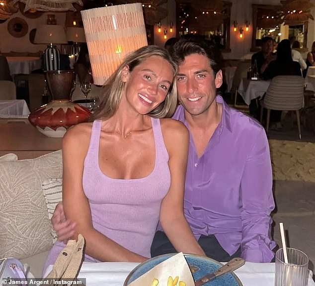 The ex-TOWIE star, 37, received a suspended jail sentence in May after he was arrested for pushing the former Miss Sweden down some steps at their Spanish home (pictured 2024)