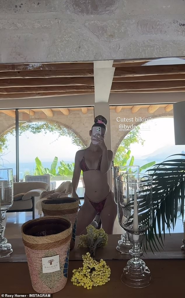 Model Roxy Horner stripped down to her two-piece and showed off her incredible body