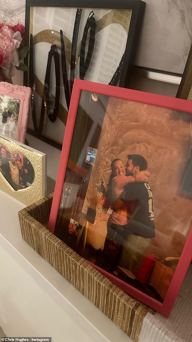 The former Love Island star shared a framed picture which showed the lovebirds hugging, alongside snaps of the Dance Moms star's family