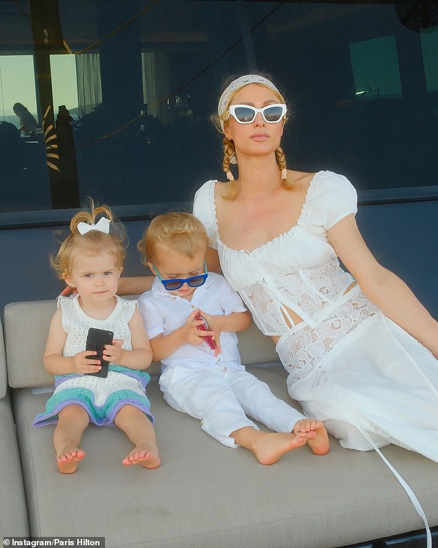 Hilton has married to Carter Reum for four years but he was not seen in the images. The Simple Life star and businessman Reum have two children: son London and daughter Phoenix.