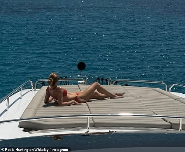 The happy family has been vacationing in the sun-soaked location in the southern coast of Italy for the model brother Toby's wedding to his partner Noa