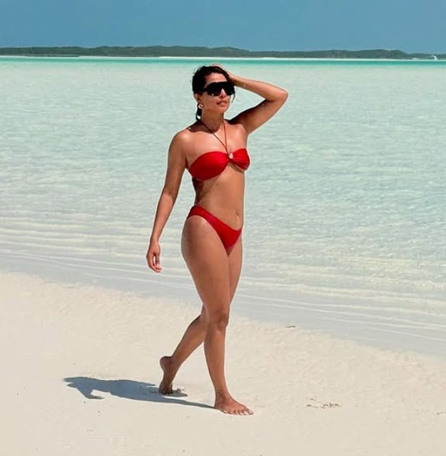 Fans thought the move was very 'frisky.' Several remarked in the comments section that Chopra had gone 'over the top' and seemed to be 'super in love.' Another wrote: 'Wowie looks too epic