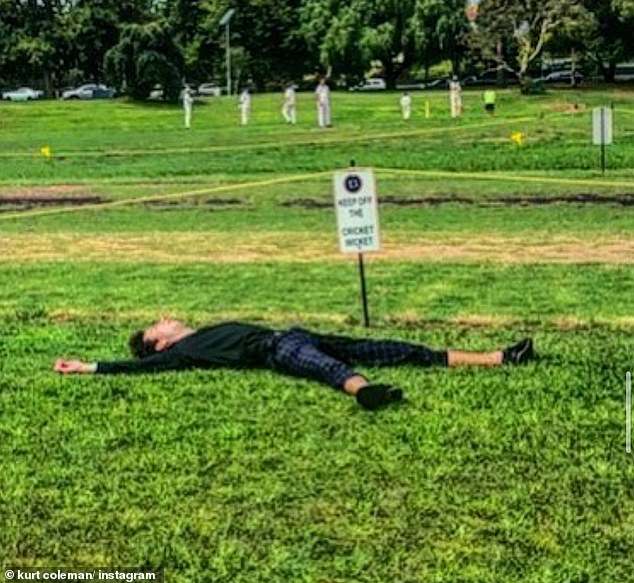 In the caption Coleman said the photo, taken in 2017, was his 'lowest point' and was snapped after he had spent a night taking an 'unlimited' amount of alcohol and hard drugs