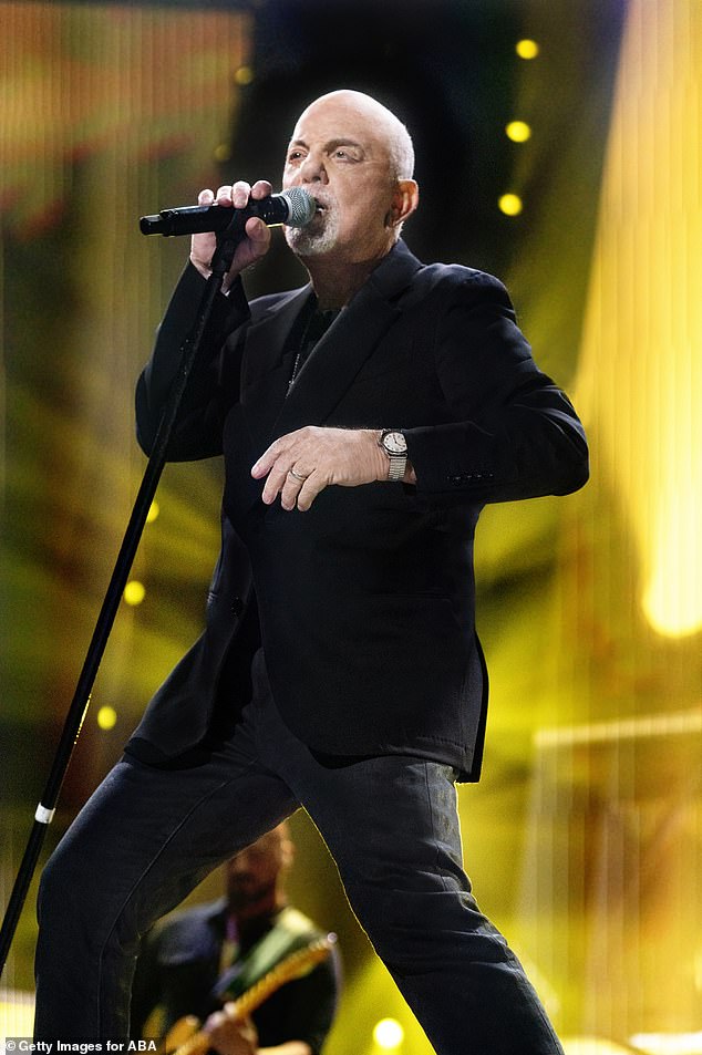 In May, music icon Joel, 76, revealed his diagnosis and announced the cancellation of his upcoming concerts, following recent onstage struggles - Joel seen performing in February 2025
