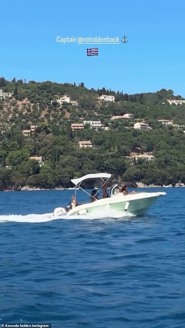 The TV personality has been living it up on a luxurious boat during a family holiday in Greece