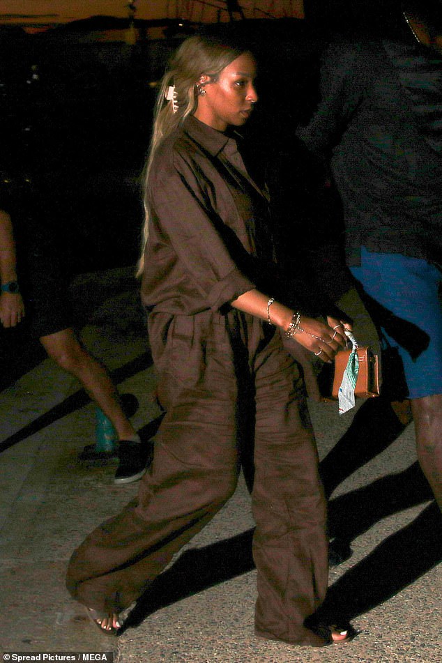 His wife Savannah oozed sophistication in a brown co-ord set, made up of a long-sleeved shirt and wide-leg trousers, as she joined her husband for the night out